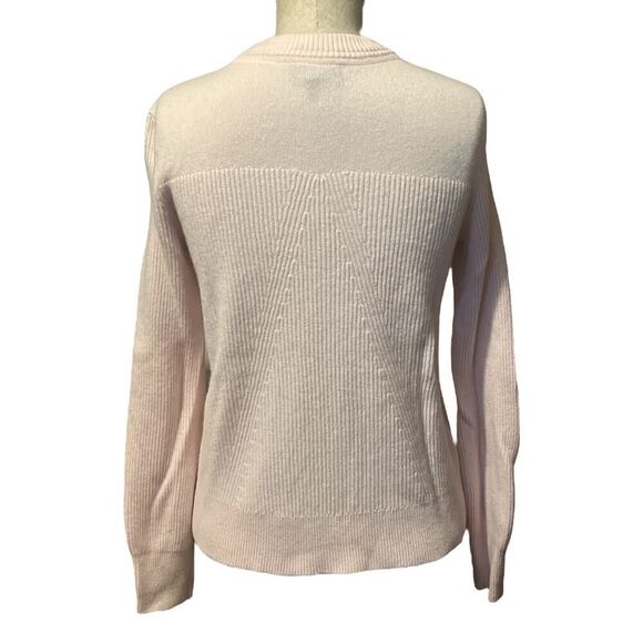 Rag & Bone Sweater Womens Small Cashmere Crew Neck Baby Pink Ribbed Fitted S - Picture 3 of 6